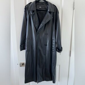 Zara Sleek Black Trench Coat